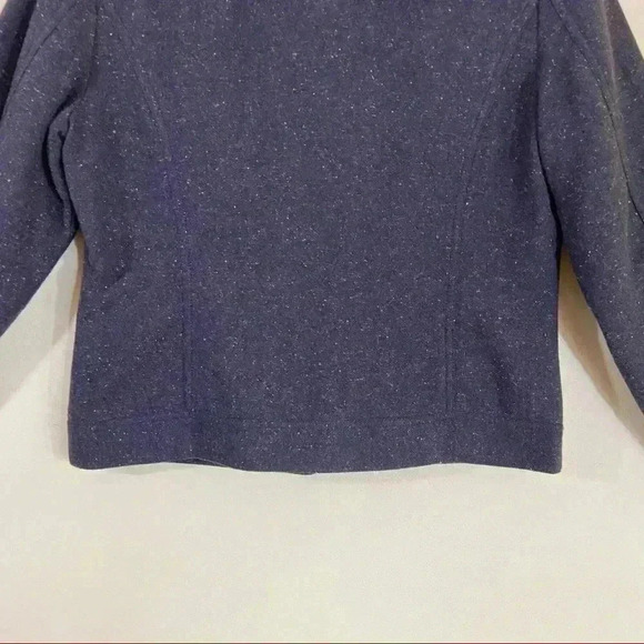 Coldwater Creek Chocolate Brown Collared Wool Safari Tweed Zip Blazer Jacket (S) - Picture 8 of 12